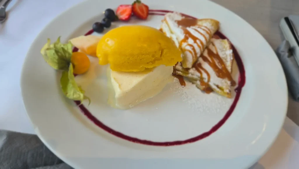 Dessert Pandekager hos Nybro Kro